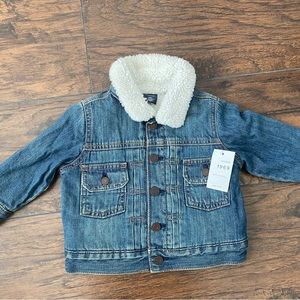 Gap Denim Jean Sherpa jacket, never worn, with tags.